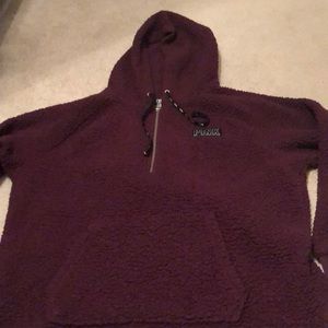 PINK sweatshirt size L in maroon
